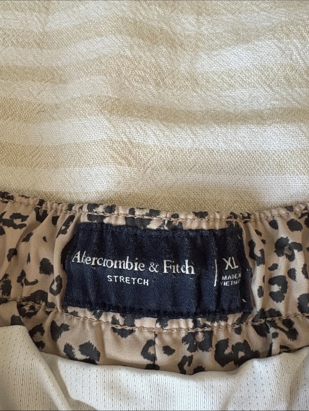 Abercrombie & Fitch Men's Tan Leopard Print Swim Trunks